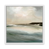 Shop Sennen Cove (Square) Canvas Art Print-Abstract, Dan Hobday, Green, Square, View All, Yellow-framed wall decor artwork
