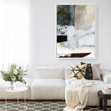 Shop Reach You Canvas Art Print-Abstract, Blue, Dan Hobday, Neutrals, Portrait, Rectangle, View All, White-framed wall decor artwork