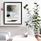 Shop Reach You Art Print-Abstract, Blue, Dan Hobday, Neutrals, Portrait, Rectangle, View All, White-framed painted poster wall decor artwork