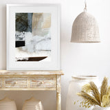 Shop Reach You Art Print-Abstract, Blue, Dan Hobday, Neutrals, Portrait, Rectangle, View All, White-framed painted poster wall decor artwork