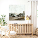 Shop Ash Trees (Square) Canvas Art Print-Abstract, Brown, Dan Hobday, Green, Square, View All-framed wall decor artwork