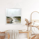 Shop Crystal River (Square) Art Print-Abstract, Brown, Dan Hobday, Green, Square, View All, White-framed painted poster wall decor artwork