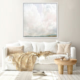 Shop Cumulus (Square) Canvas Art Print-Abstract, Dan Hobday, Neutrals, Square, View All, White-framed wall decor artwork