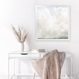 Shop Cumulus (Square) Art Print-Abstract, Dan Hobday, Neutrals, Square, View All, White-framed painted poster wall decor artwork