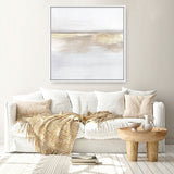 Shop Gold Light (Square) Canvas Art Print-Abstract, Dan Hobday, Neutrals, Square, View All, Yellow-framed wall decor artwork