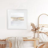 Shop Gold Light (Square) Art Print-Abstract, Dan Hobday, Neutrals, Square, View All, Yellow-framed painted poster wall decor artwork