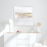 Shop Gold Light (Square) Art Print-Abstract, Dan Hobday, Neutrals, Square, View All, Yellow-framed painted poster wall decor artwork