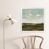 Shop Valley View (Square) Art Print-Abstract, Blue, Dan Hobday, Green, Square, View All-framed painted poster wall decor artwork