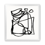 Shop Abstract Line (Square) Art Print-Abstract, Black, Dan Hobday, Square, View All, White-framed painted poster wall decor artwork