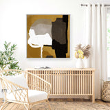 Shop Clue (Square) Canvas Art Print-Abstract, Brown, Dan Hobday, Square, View All-framed wall decor artwork