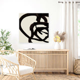 Shop Mono Brush 2 (Square) Canvas Art Print-Abstract, Black, Dan Hobday, Square, View All-framed wall decor artwork