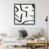 Shop Stark (Square) Canvas Art Print-Abstract, Black, Dan Hobday, Square, View All, White-framed wall decor artwork