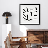 Shop Stark (Square) Art Print-Abstract, Black, Dan Hobday, Square, View All, White-framed painted poster wall decor artwork