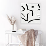 Shop Stark (Square) Art Print-Abstract, Black, Dan Hobday, Square, View All, White-framed painted poster wall decor artwork