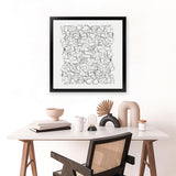 Shop Statement (Square) Art Print-Abstract, Black, Dan Hobday, Square, View All, White-framed painted poster wall decor artwork