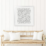 Shop Statement (Square) Art Print-Abstract, Black, Dan Hobday, Square, View All, White-framed painted poster wall decor artwork