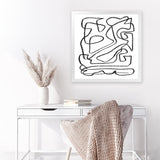 Shop Story (Square) Art Print-Abstract, Black, Dan Hobday, Square, View All, White-framed painted poster wall decor artwork