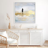 Shop Sun Dip (Square) Canvas Art Print-Abstract, Dan Hobday, Grey, Square, View All, Yellow-framed wall decor artwork