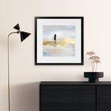 Shop Sun Dip (Square) Art Print-Abstract, Dan Hobday, Grey, Square, View All, Yellow-framed painted poster wall decor artwork