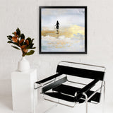 Shop Sun Dip (Square) Art Print-Abstract, Dan Hobday, Grey, Square, View All, Yellow-framed painted poster wall decor artwork