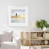 Shop Sun Dip (Square) Art Print-Abstract, Dan Hobday, Grey, Square, View All, Yellow-framed painted poster wall decor artwork