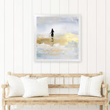 Shop Sun Dip (Square) Art Print-Abstract, Dan Hobday, Grey, Square, View All, Yellow-framed painted poster wall decor artwork