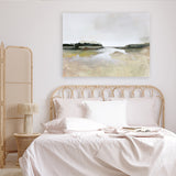 Shop Gold Lake View Canvas Art Print-Abstract, Dan Hobday, Green, Horizontal, Neutrals, Rectangle, View All-framed wall decor artwork