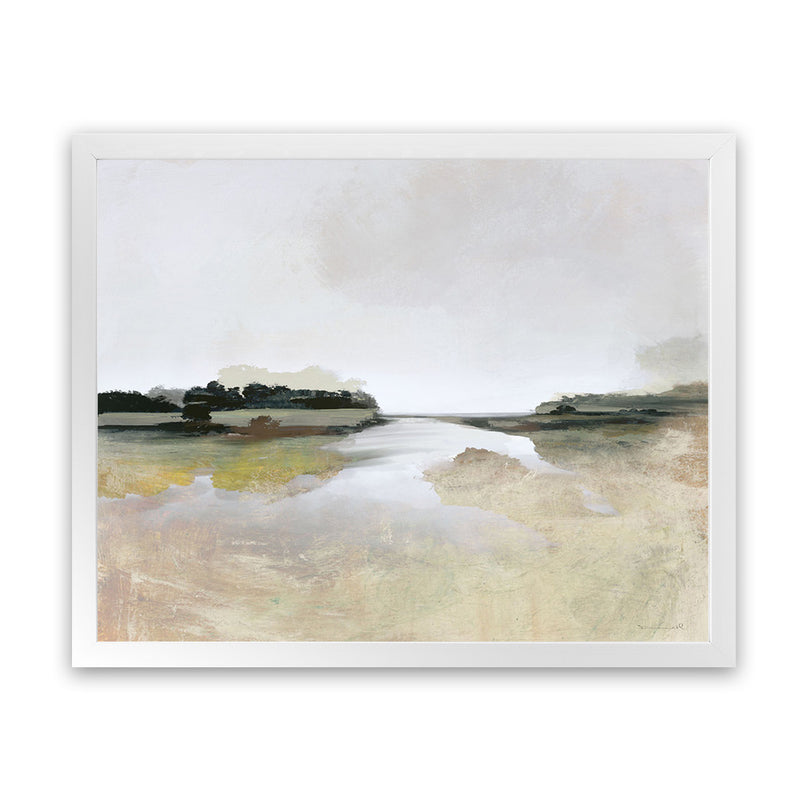 Shop Gold Lake View Art Print-Abstract, Dan Hobday, Green, Horizontal, Neutrals, Rectangle, View All-framed painted poster wall decor artwork