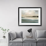 Shop Sennen Cove Art Print-Abstract, Blue, Dan Hobday, Horizontal, Rectangle, View All, Yellow-framed painted poster wall decor artwork