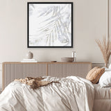 Shop Faded Leaves II (Square) Canvas Art Print-Abstract, Grey, PC, Square, View All, White-framed wall decor artwork