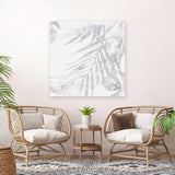 Shop Faded Leaves II (Square) Canvas Art Print-Abstract, Grey, PC, Square, View All, White-framed wall decor artwork