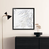 Shop Faded Leaves II (Square) Art Print-Abstract, Grey, PC, Square, View All, White-framed painted poster wall decor artwork