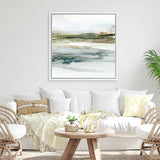 Shop Prologue I (Square) Canvas Art Print-Abstract, Blue, Green, PC, Square, View All, White-framed wall decor artwork