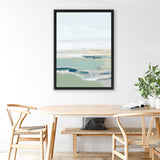 Shop Burbank Blue I Canvas Art Print-Abstract, Green, PC, Portrait, Rectangle, View All, White-framed wall decor artwork