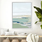 Shop Burbank Blue I Canvas Art Print-Abstract, Green, PC, Portrait, Rectangle, View All, White-framed wall decor artwork