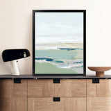 Shop Burbank Blue I Art Print-Abstract, Green, PC, Portrait, Rectangle, View All, White-framed painted poster wall decor artwork