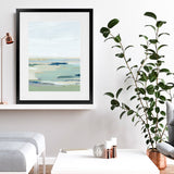 Shop Burbank Blue II Art Print-Abstract, Green, PC, Portrait, Rectangle, View All, White-framed painted poster wall decor artwork