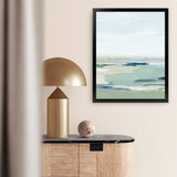 Shop Burbank Blue II Art Print-Abstract, Green, PC, Portrait, Rectangle, View All, White-framed painted poster wall decor artwork