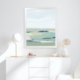 Shop Burbank Blue II Art Print-Abstract, Green, PC, Portrait, Rectangle, View All, White-framed painted poster wall decor artwork