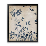 Shop Indigo Leaves Touch I Art Print-Abstract, Blue, Neutrals, PC, Portrait, Rectangle, View All-framed painted poster wall decor artwork