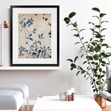 Shop Indigo Leaves Touch I Art Print-Abstract, Blue, Neutrals, PC, Portrait, Rectangle, View All-framed painted poster wall decor artwork