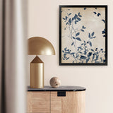 Shop Indigo Leaves Touch I Art Print-Abstract, Blue, Neutrals, PC, Portrait, Rectangle, View All-framed painted poster wall decor artwork