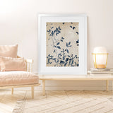 Shop Indigo Leaves Touch I Art Print-Abstract, Blue, Neutrals, PC, Portrait, Rectangle, View All-framed painted poster wall decor artwork