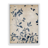 Shop Indigo Leaves Touch I Canvas Art Print-Abstract, Blue, Neutrals, PC, Portrait, Rectangle, View All-framed wall decor artwork