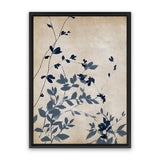 Shop Indigo Leaves Touch II Canvas Art Print-Abstract, Blue, Neutrals, PC, Portrait, Rectangle, View All-framed wall decor artwork