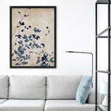 Shop Indigo Leaves Touch II Canvas Art Print-Abstract, Blue, Neutrals, PC, Portrait, Rectangle, View All-framed wall decor artwork