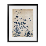Shop Indigo Leaves Touch II Art Print-Abstract, Blue, Neutrals, PC, Portrait, Rectangle, View All-framed painted poster wall decor artwork