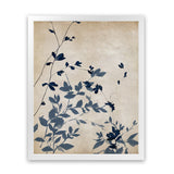 Shop Indigo Leaves Touch II Art Print-Abstract, Blue, Neutrals, PC, Portrait, Rectangle, View All-framed painted poster wall decor artwork