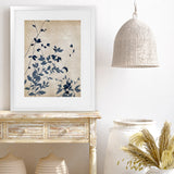 Shop Indigo Leaves Touch II Art Print-Abstract, Blue, Neutrals, PC, Portrait, Rectangle, View All-framed painted poster wall decor artwork