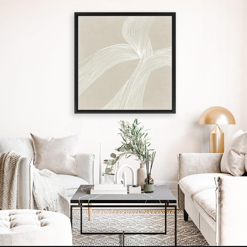 Shop On The Same Wavelength II (Square) Canvas Art Print-Abstract, Neutrals, PC, Square, View All-framed wall decor artwork